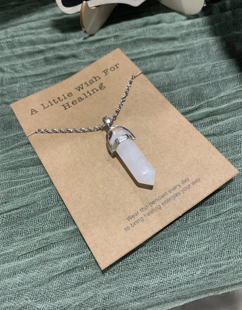 White crystal Pendant Necklace