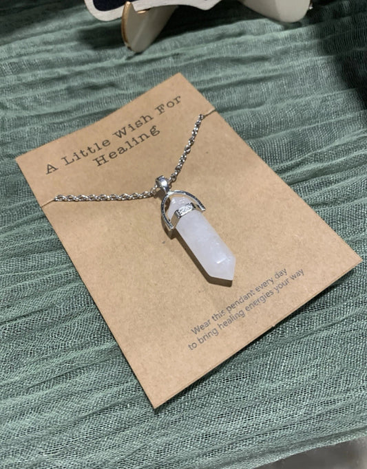 White crystal Pendant Necklace